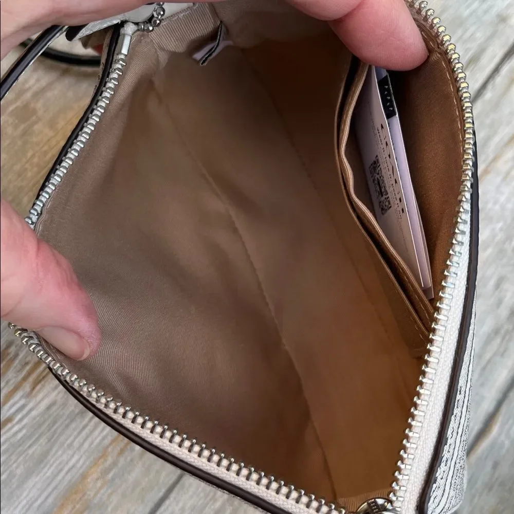 Coach Nolita 19 In Pebbled Leather & Newspaper Print Handbag Purse
